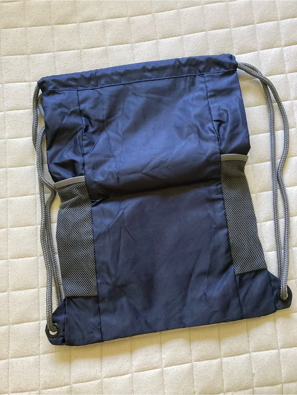 Lands' End Navy Packable Kids Drawstring Backpack Pouch